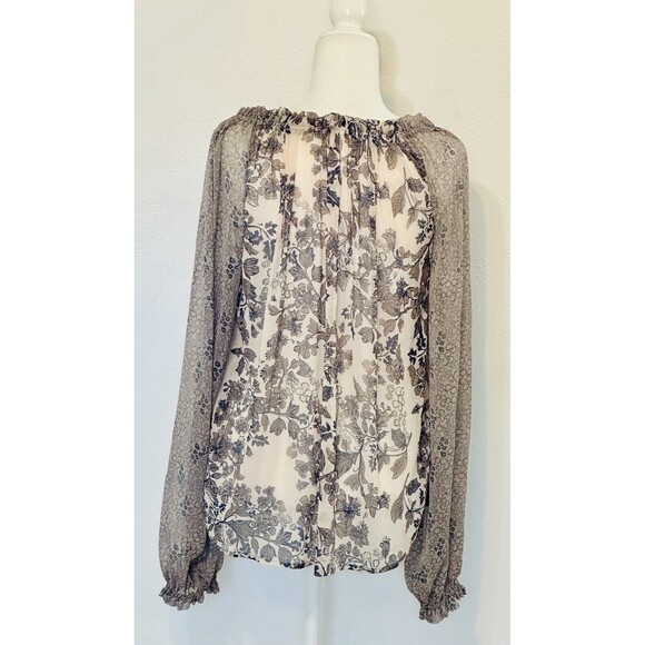 Free People Women Size S Hendrix Semi Sheer Floral Blouse Boho Festival Peasant - Picture 9 of 15
